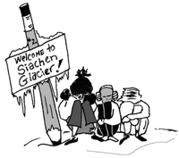 welcome to Siachen Glacier cartoon