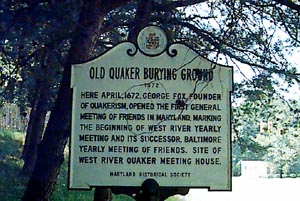 Quaker burial sign