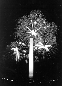 fireworks over monument