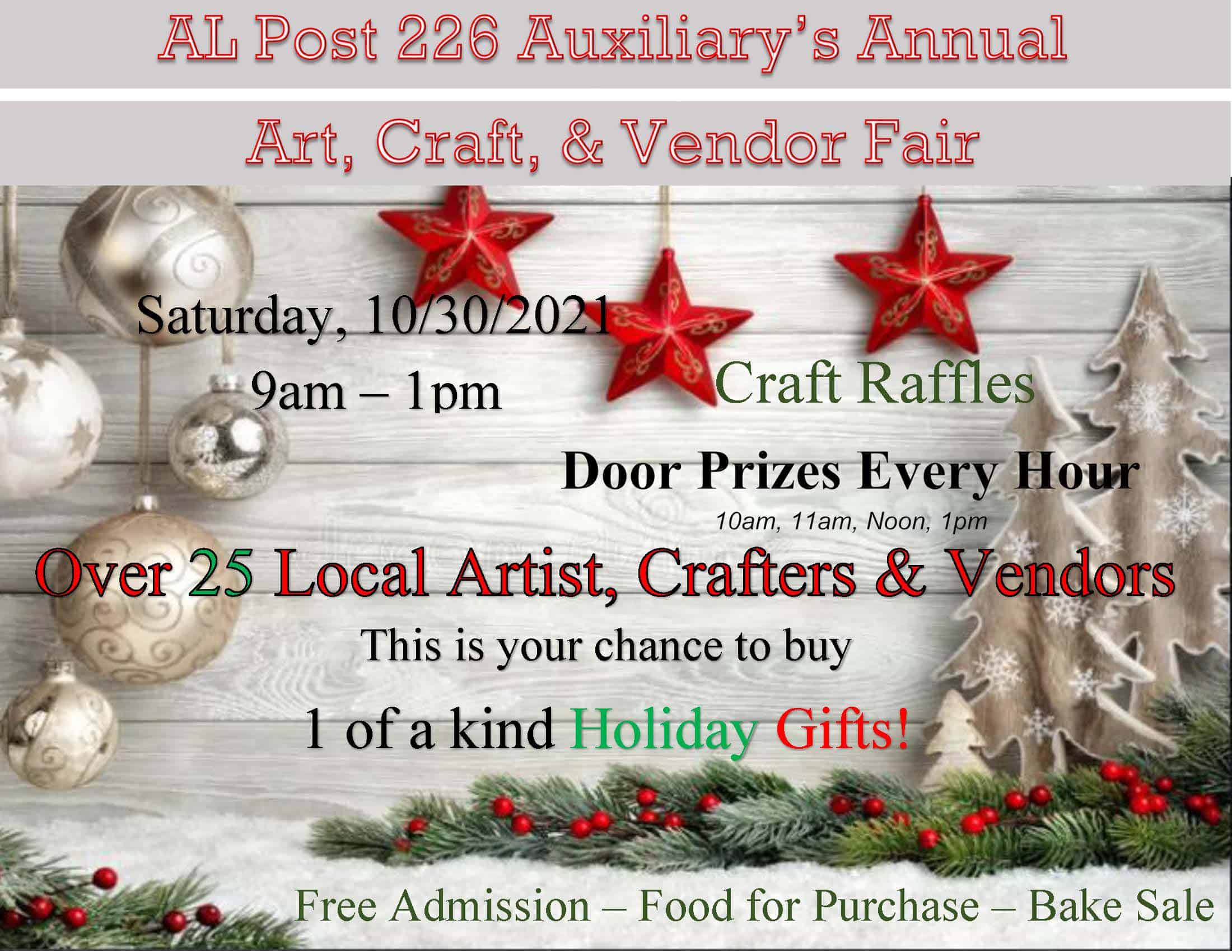 Annual Art, Craft, & Vendor Fair at American Legion Post 226 - Bay Weekly